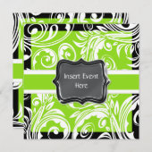 Groene zwarte witte verloving bruiloft kaart (Voorkant / Achterkant)