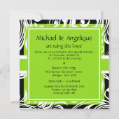 Groene zwarte witte verloving bruiloft kaart (Achterkant)