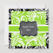Groene zwarte witte verloving bruiloft kaart (Voorkant)