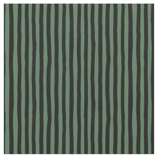 Groene & Zwarte Wonky Strepen Stof (Close Up)