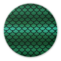Groene & Zwarte Zeemeermin Schubben Fantasie Vis
