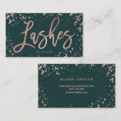 Groene zweepslagen script roos gouden confetti spl visitekaartje (Voorkant / Achterkant)