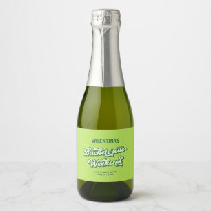 Groene zwembadfeest Bruidsmeisje Champagne Label Sparkling Wijnetiket
