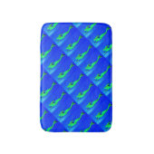 groene zwemblazen in blauw zee badmat (Voorkant Verticaal)