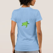 Groene zwemmende zeeschildpadden t-shirt (Achterkant)
