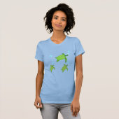 Groene zwemmende zeeschildpadden t-shirt (Voorkant volledig)