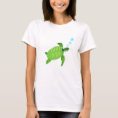Groene zwemschildpad zee t-shirt (Voorkant)