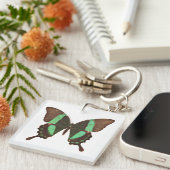 Groene Zwemstaartvlinder Sleutelhanger (Voorkant Rechts)