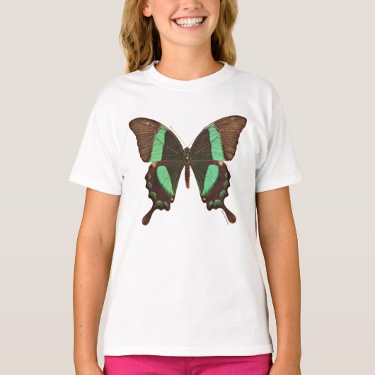 Groene Zwemstaartvlinder T-shirt (Voorkant)