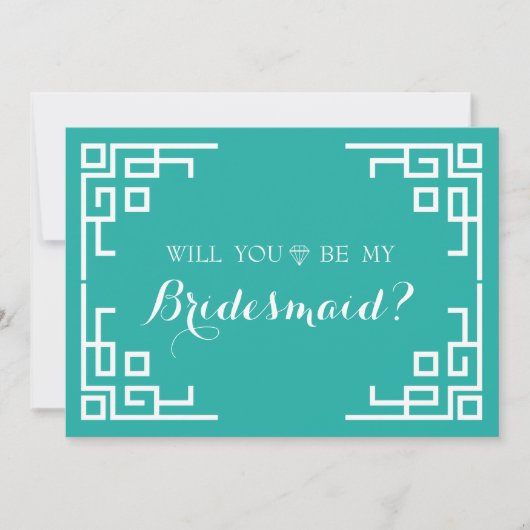 Groene Zwirl Grensklauw zal mijn Bridesmaid zijn Kaart (Voorkant)