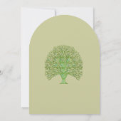 Groene Zwirl Love Tree Weddenschap Kaart (Achterkant)