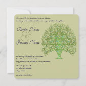 Groene Zwirl Love Tree Weddenschap Kaart (Voorkant)