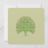 Groene Zwirl Love Tree Weddenschap Kaart (Achterkant)