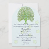 Groene Zwirl Love Tree Weddenschap Leaves Kaart (Voorkant)