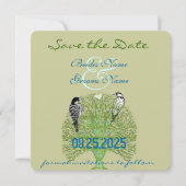 Groene Zwirl Love Tree Weddenschap Save The Date (Voorkant)