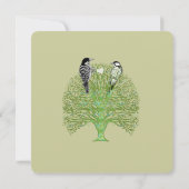 Groene Zwirl Love Tree Weddenschap Save The Date (Achterkant)