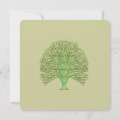 Groene Zwirl Love Tree Weddenschap Save The Date (Achterkant)