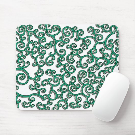 Groene zwirlie mousepad muismat (Met muis)