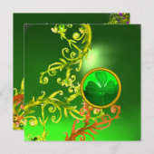 GROENE ZWIRLS EN SHAMROCK ST PATRICK'S DAY PARTY KAART (Voorkant / Achterkant)