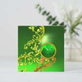 GROENE ZWIRLS EN SHAMROCK ST PATRICK'S DAY PARTY KAART (Staand voorkant)