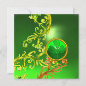 GROENE ZWIRLS EN SHAMROCK ST PATRICK'S DAY PARTY KAART (Voorkant)
