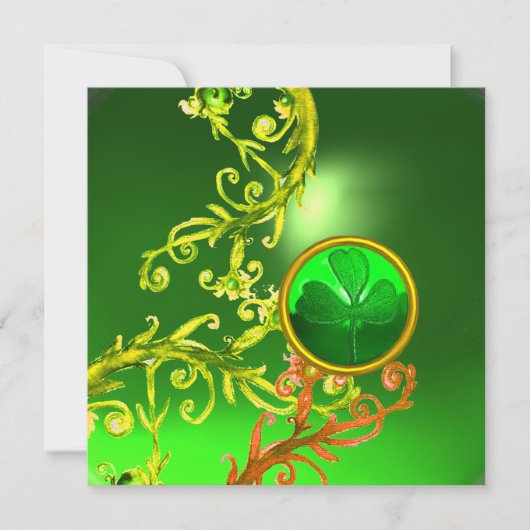 GROENE ZWIRLS EN SHAMROCK ST PATRICK'S DAY PARTY KAART (Voorkant)