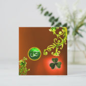 GROENE ZWIRLS EN SHAMROCK ST PATRICK'S DAY PARTY KAART (Staand voorkant)