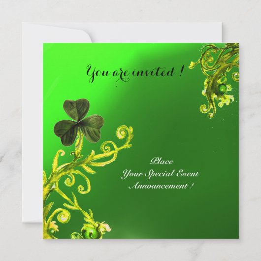 GROENE ZWIRLS EN SHAMROCK ST PATRICK'S DAY PARTY KAART (Achterkant)