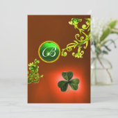 GROENE ZWIRLS EN SHAMROCK ST PATRICK'S DAY PARTY KAART (Staand voorkant)