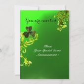 GROENE ZWIRLS EN SHAMROCK ST PATRICK'S DAY PARTY KAART (Achterkant)