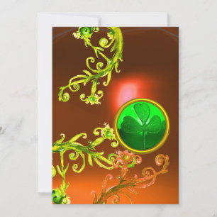 GROENE ZWIRLS EN SHAMROCK ST PATRICK'S DAY PARTY KAART