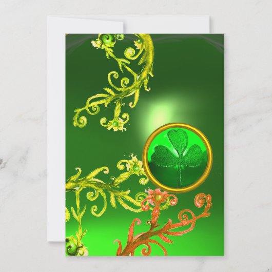 GROENE ZWIRLS EN SHAMROCK ST PATRICK'S DAY PARTY KAART (Voorkant)