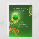 GROENE ZWIRLS EN SHAMROCK ST PATRICK'S DAY PARTY KAART (Achterkant)