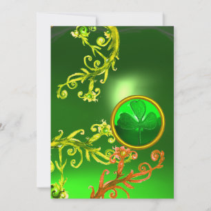 GROENE ZWIRLS EN SHAMROCK ST PATRICK'S DAY PARTY KAART