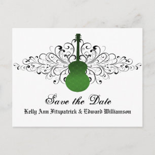 Groene Zwirls Guitar sparen het Briefkaart van de 