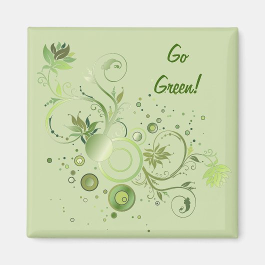 Groene Zwirls Magneet (Voorkant)