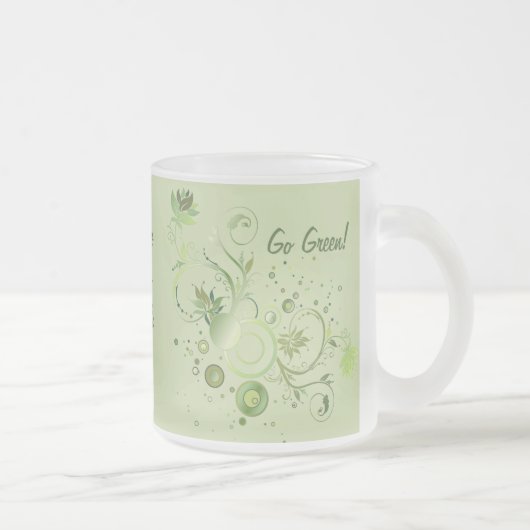 Groene Zwirls Matglas Koffiemok (Rechts)