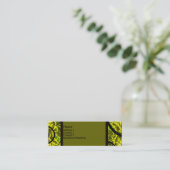 Groene Zwirls Mini Visitekaartje (Staand voorkant)