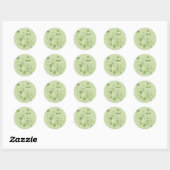 Groene Zwirls Ronde Sticker (Vel)