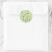 Groene Zwirls Ronde Sticker (Tas)