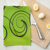 Groene Zwirls Theedoek (Quarter Fold)