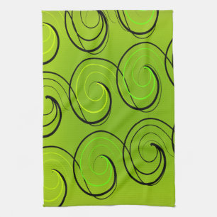 Groene Zwirls Theedoek