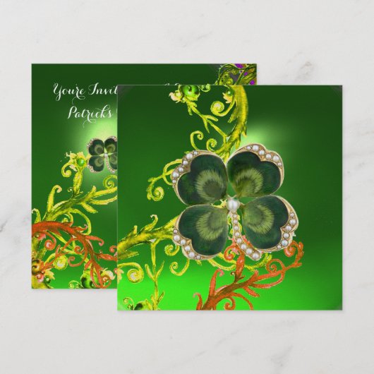 GROENE ZWISSELS, SHAMROCK JEWEL ST PATRICK'S DAY P KAART (Voorkant / Achterkant)