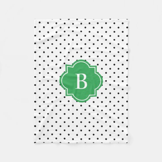 Groene Zwitserse Stippen | Monogram Fleece Blanket (Voorkant)