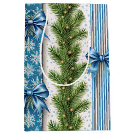 GROENEHEDENSLUIER BLAUWE KERSTBOGEN & STREPEN MEDIUM CADEAUZAKJE