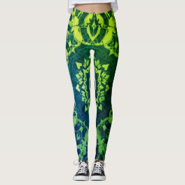 Groenen + Blauw en Zwart op Aangepaste Moderne Leggings