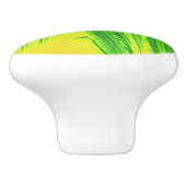 GROENEN EN GEEL WATER PLANTEN KERAMISCHE KNOP (Zijkant)