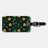  GROENEN EN GOUD IRISH SHAMROCKS & HARTS BAGAGELABEL (Voorkant horizontaal)
