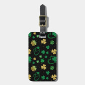  GROENEN EN GOUD IRISH SHAMROCKS & HARTS BAGAGELABEL (Voorkant verticaal)