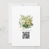 Groenen en Gouden Bloemen Zomer Bruiloft Kaart (Achterkant)